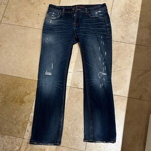 Men's Distressed Blue Jeans